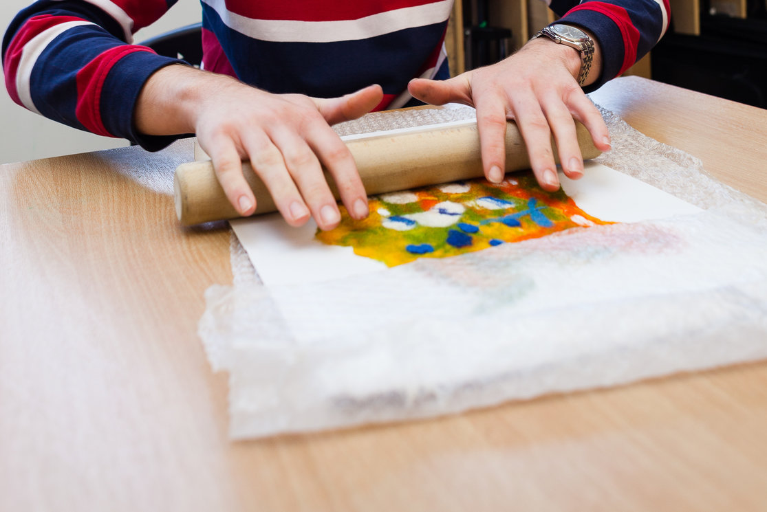 Additional support for learning.  student working with coloured clay gallery