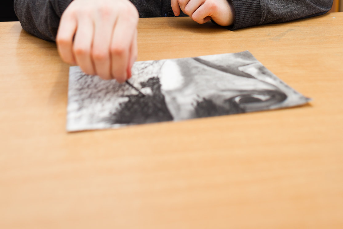 Additional support for learning. student drawing with charcoal gallery