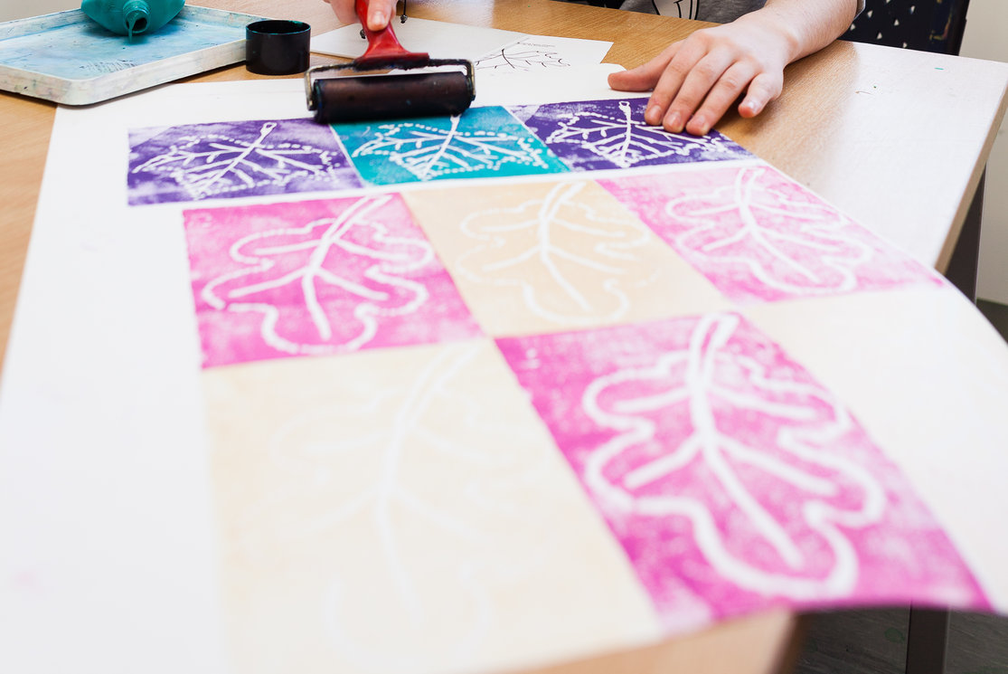 Additional support for learning. student making a print %282%29 gallery