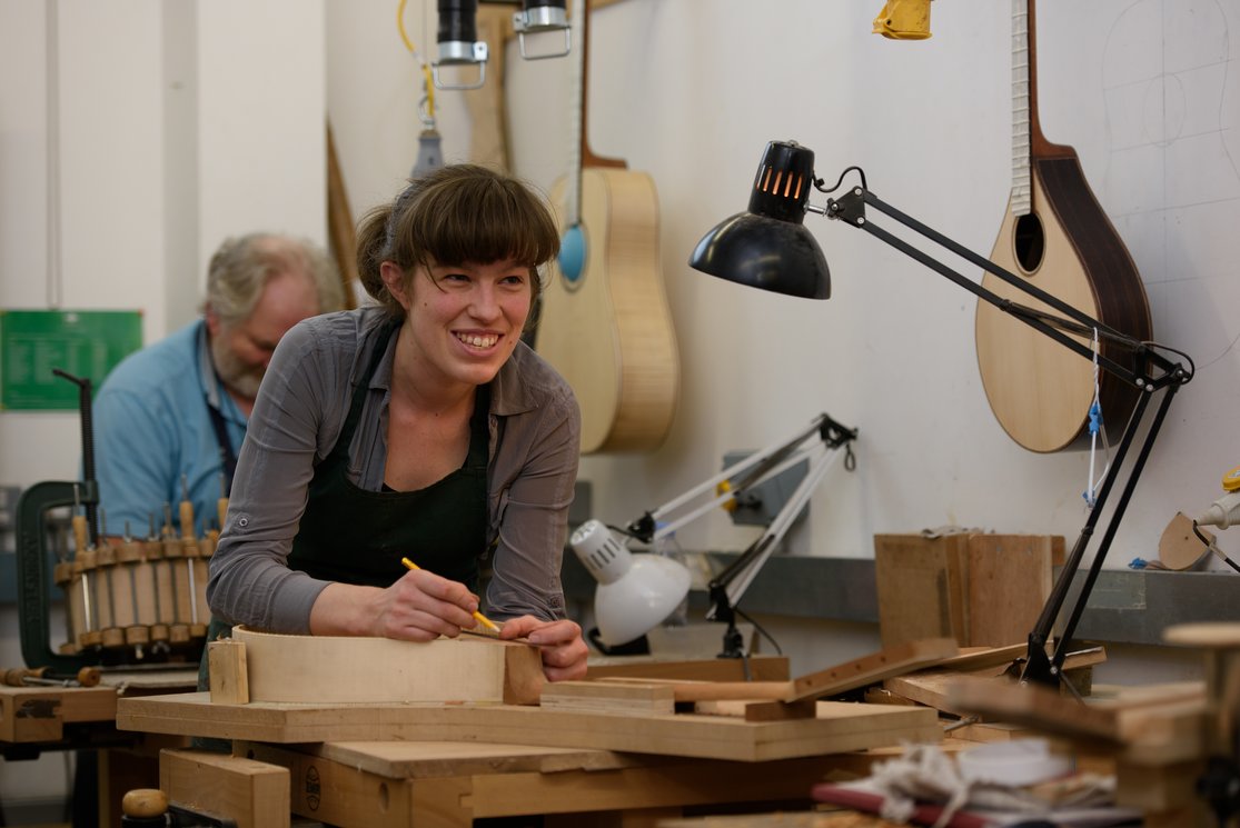 Lutherie  female student making a guitar gallery