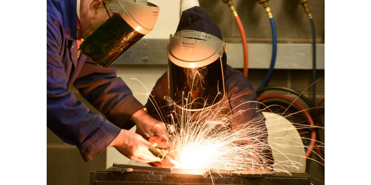 Fabrication Student With Lecturer Welding