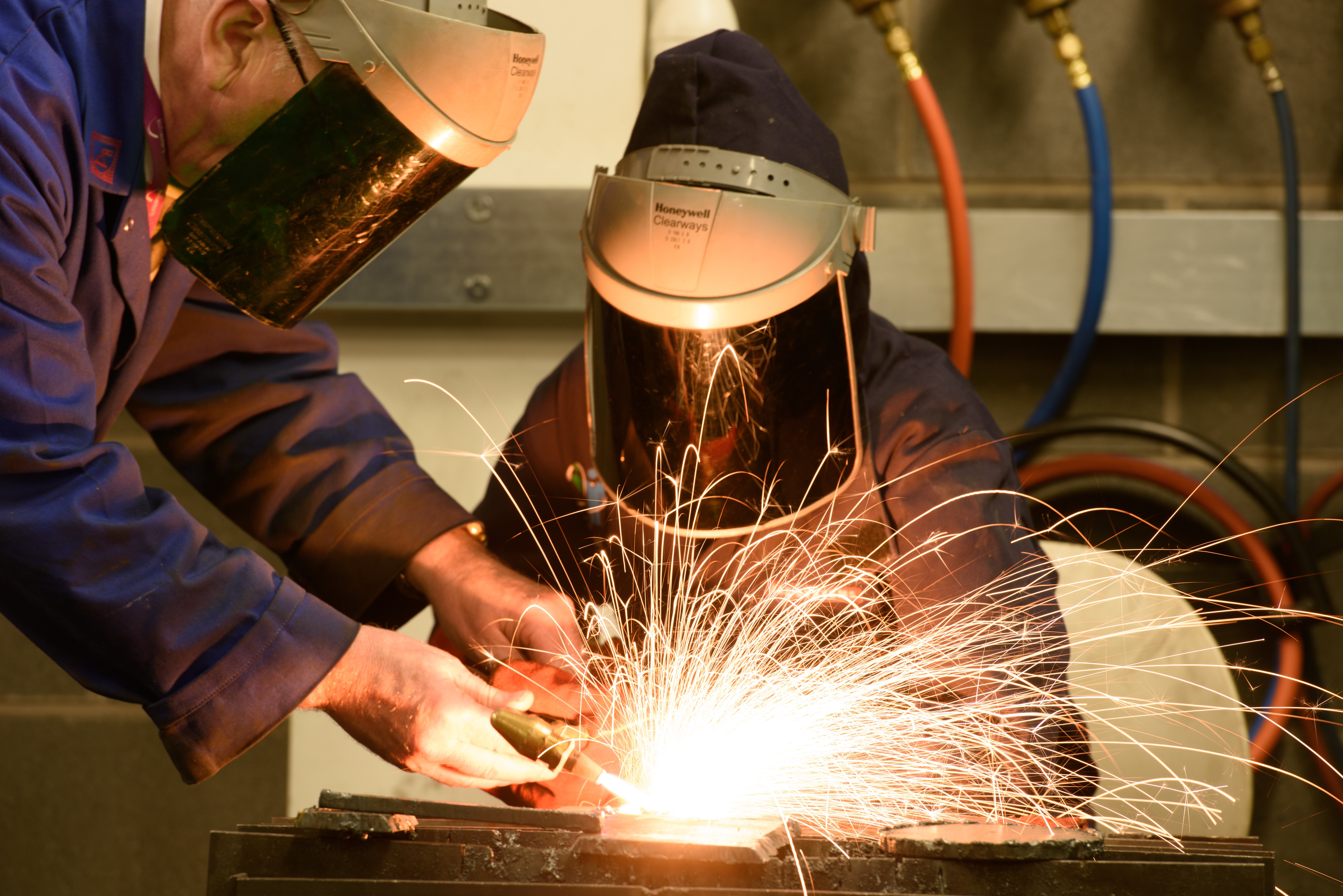 Fabrication Student With Lecturer Welding