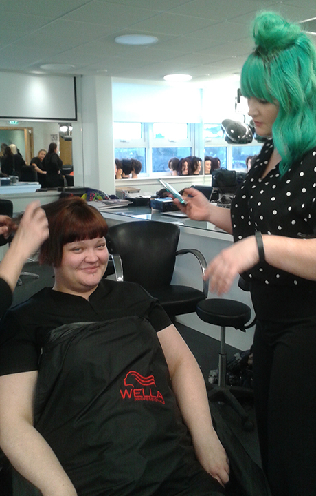 Hairdressing Students With Visitors From Rainbow Room