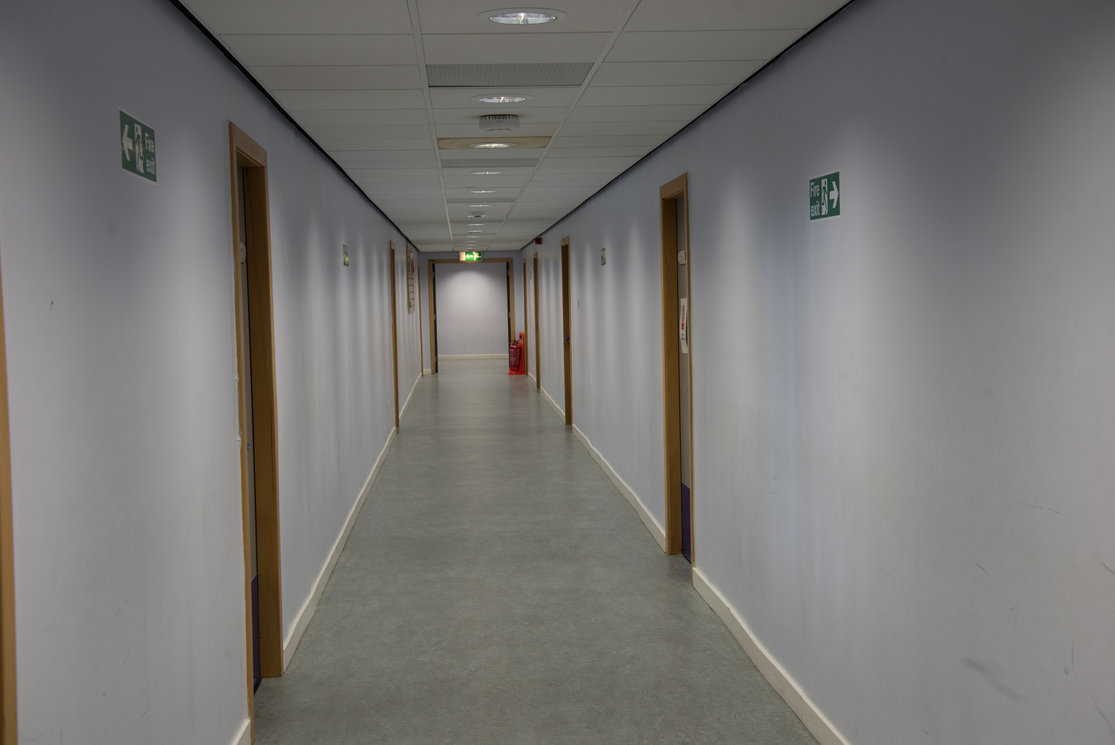 Cardonald plain white corridor gallery