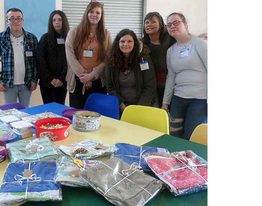 Employability students with fidget blankets