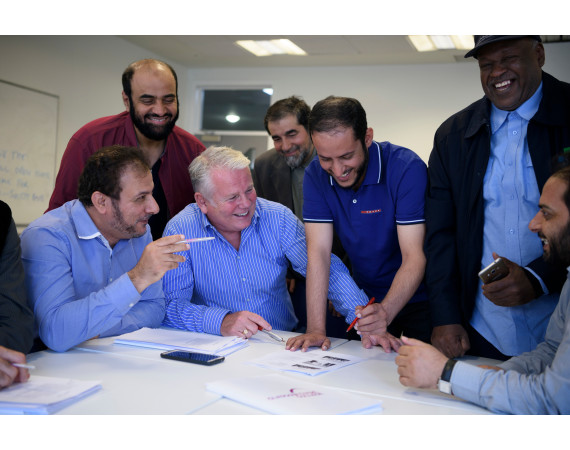 employees in a training session