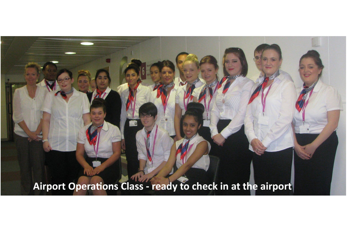 Airport operations with text gallery