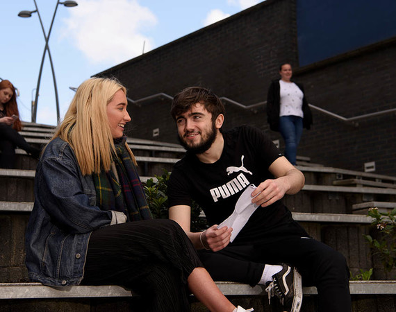 students outside Langside Campus