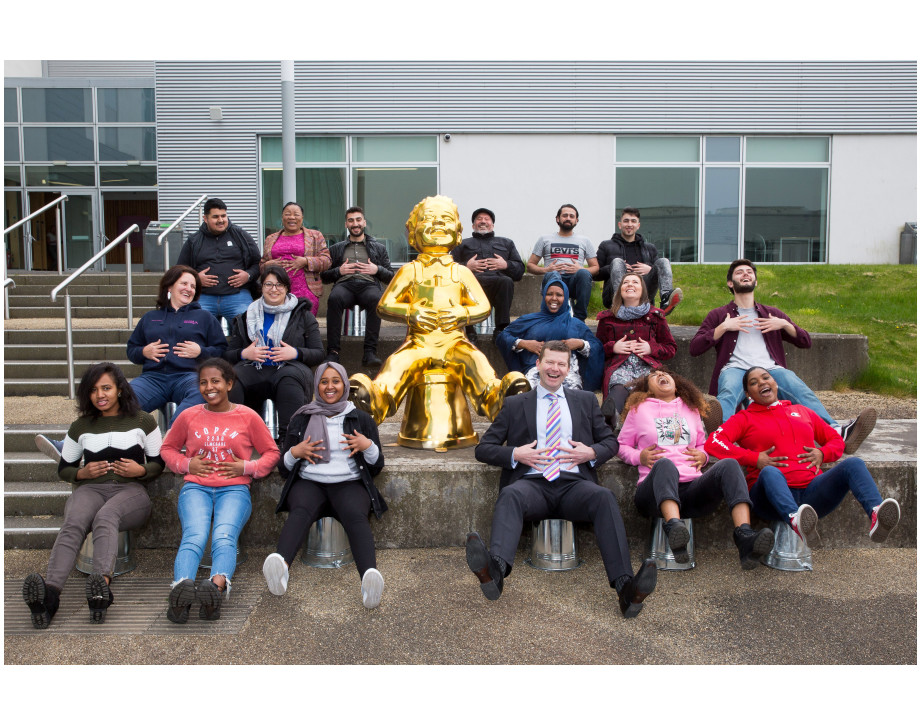 Students and Principal at Anniesland