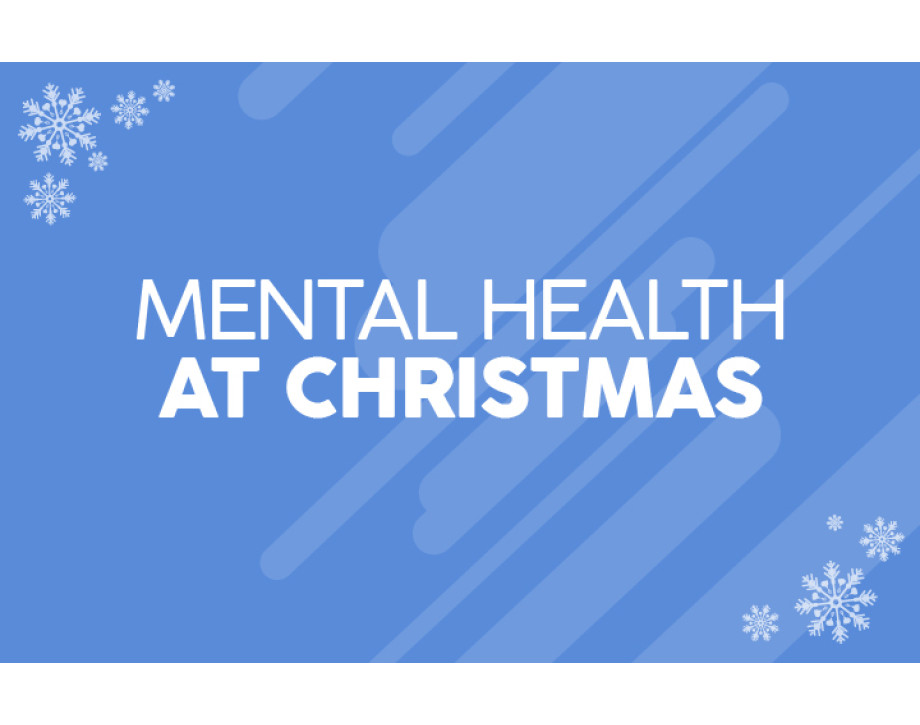 Mental health at christmas image with snowflakes