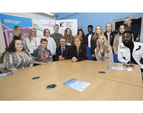 First Minister Nicola Sturgeon met with Glasgow college students and support workers in January 2020