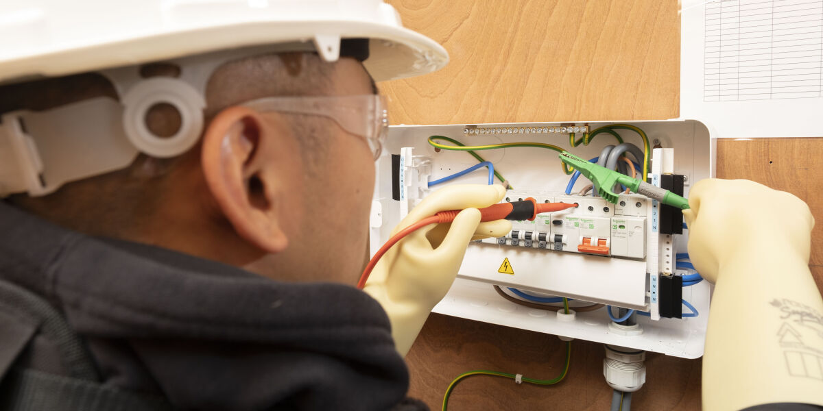 Male student electrical wiring 