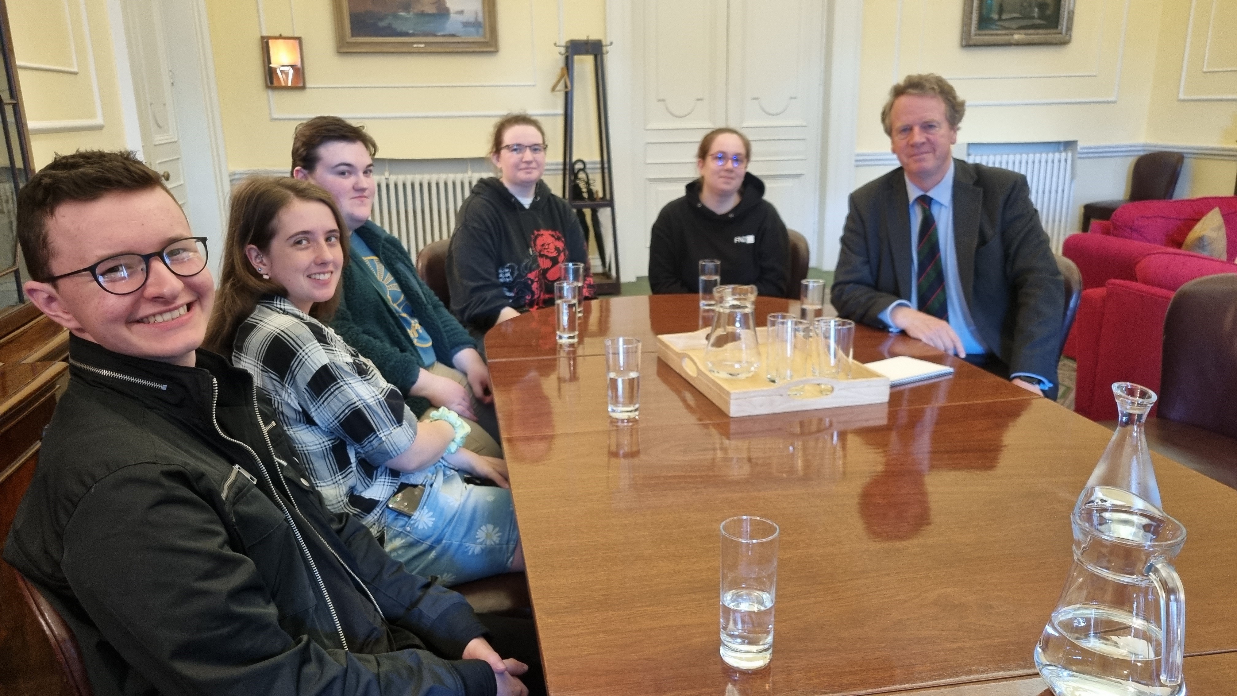 Alister Jack and students