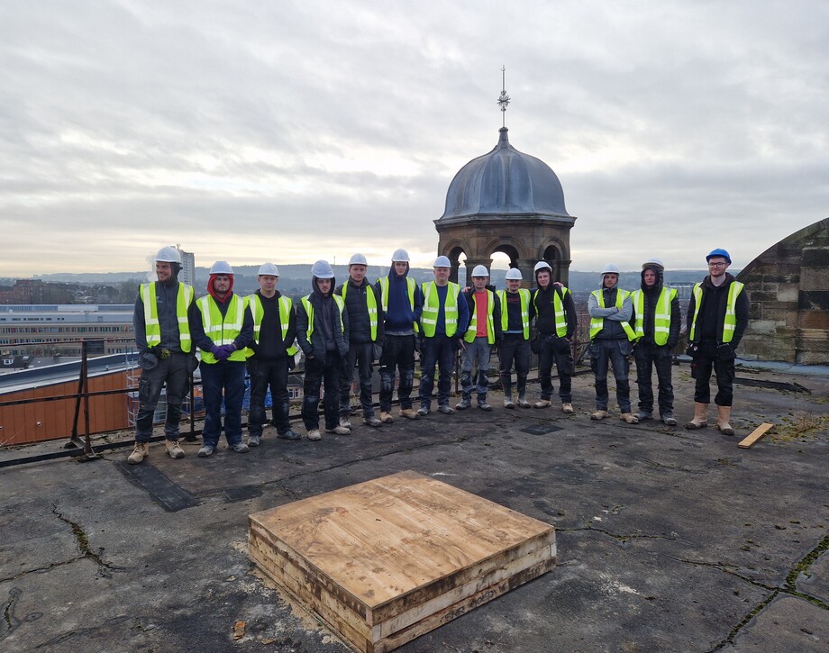 Construction students at a site visit 