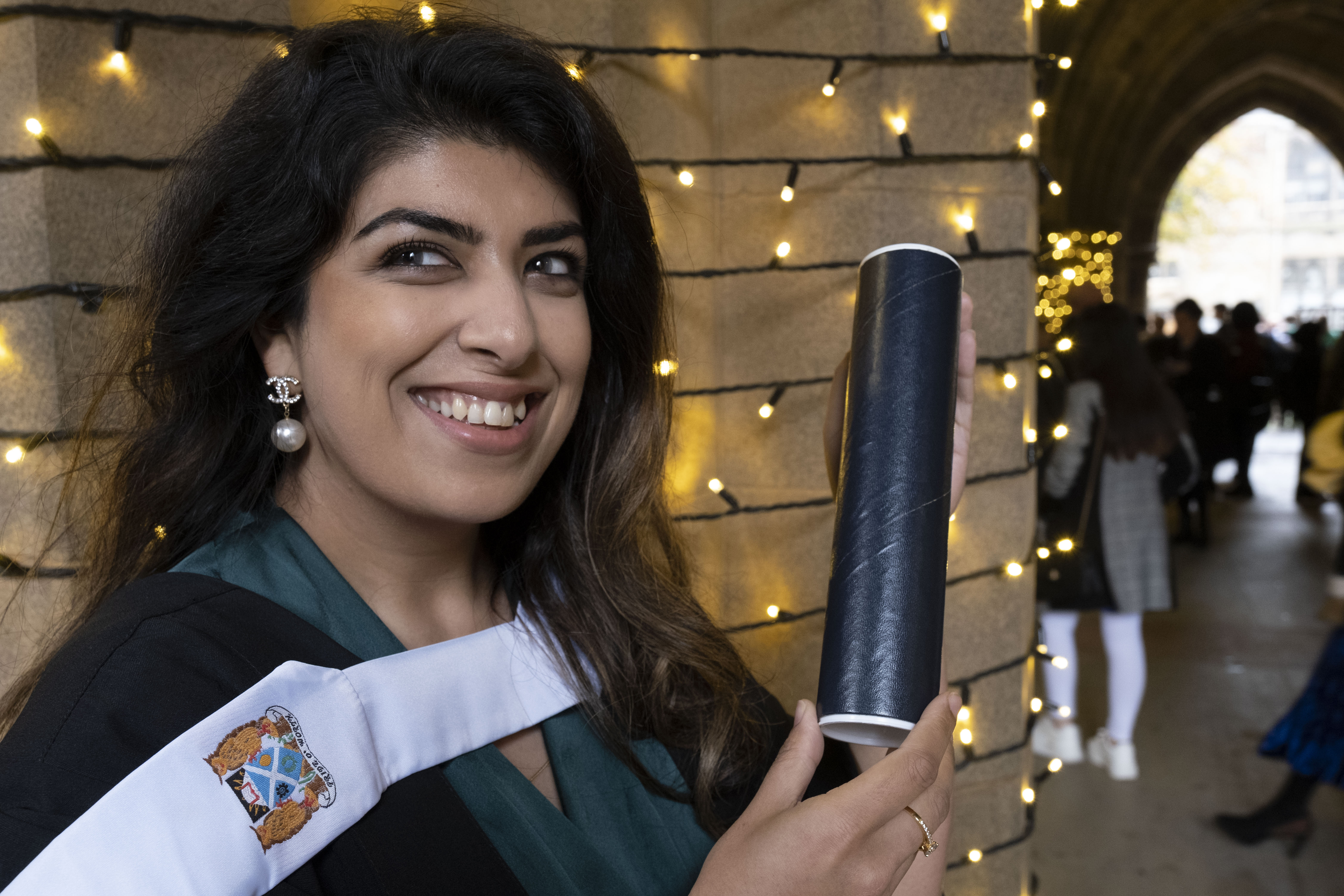 Female student with scroll