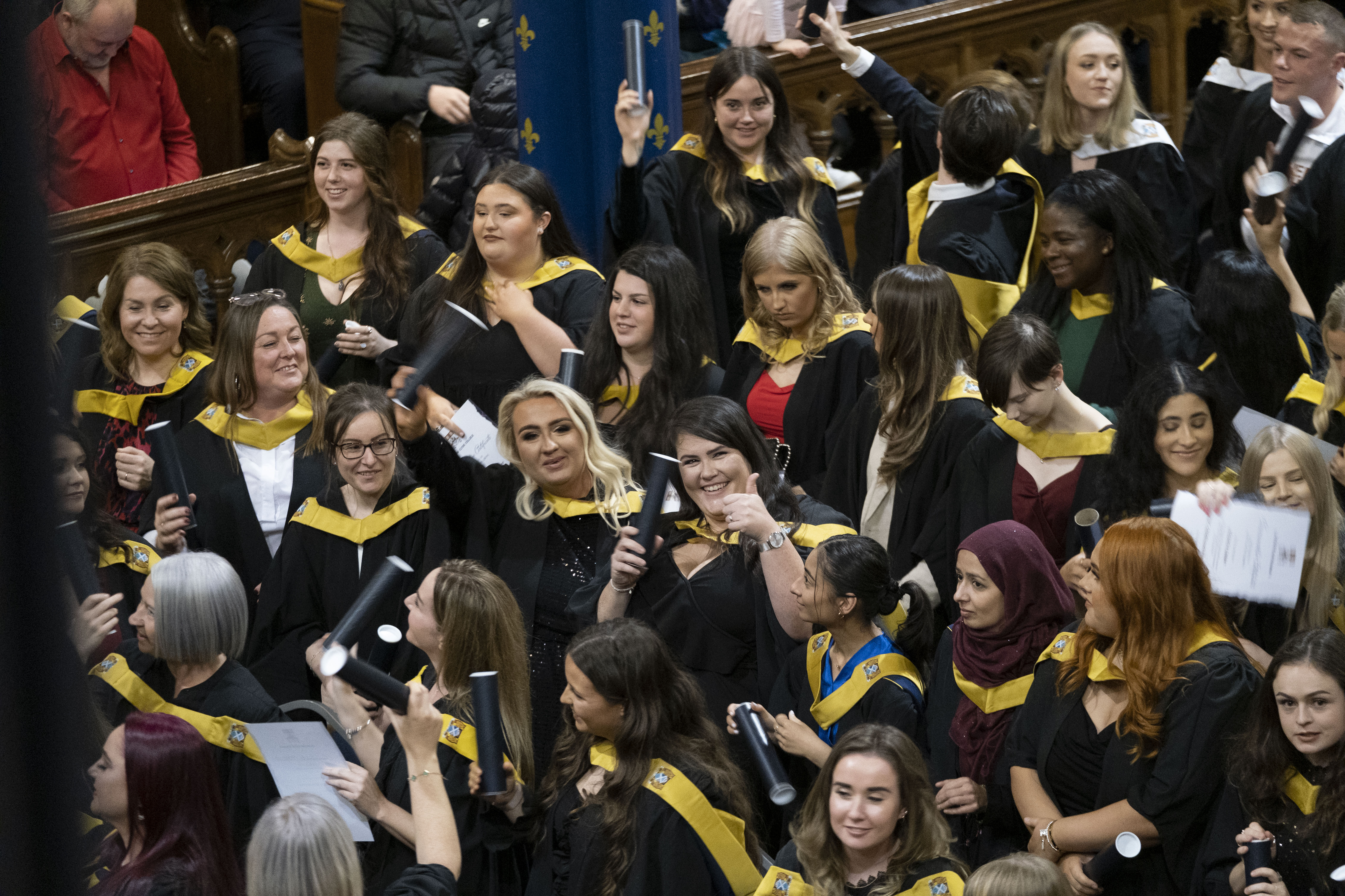 Graduates seated in the Bute Hall