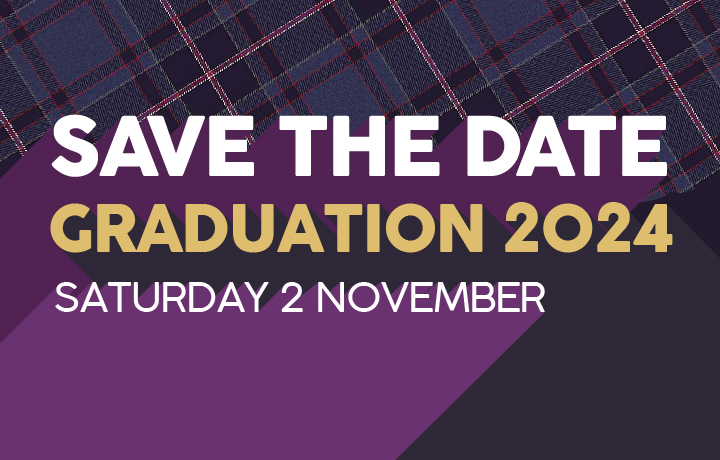 Glasgow Clyde College Graduation Save the Date Saturday 2 November 2024