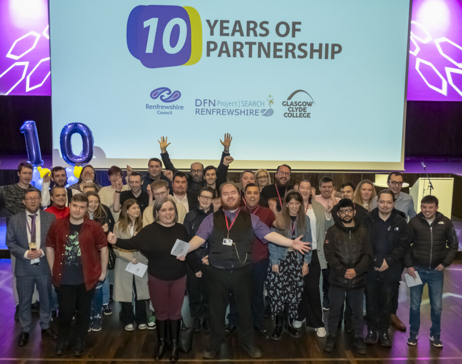 Image shows group of students at the Project Search 10 year celebration event