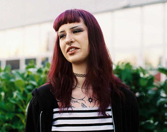 Female student outside Langside Campus