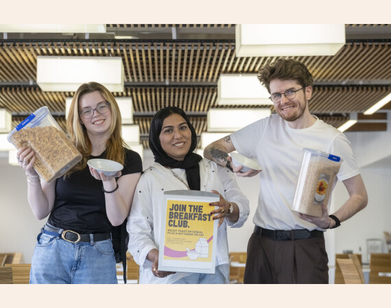 Students promoting the breakfast club