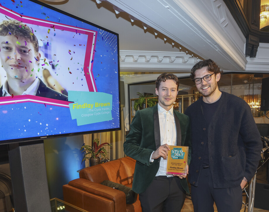Findlay Brown (left) and Joshua Barrie Head of Football Sites Scotland for Newsquest