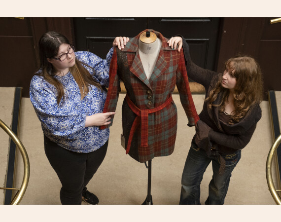 Harris Tweed project winners with garment