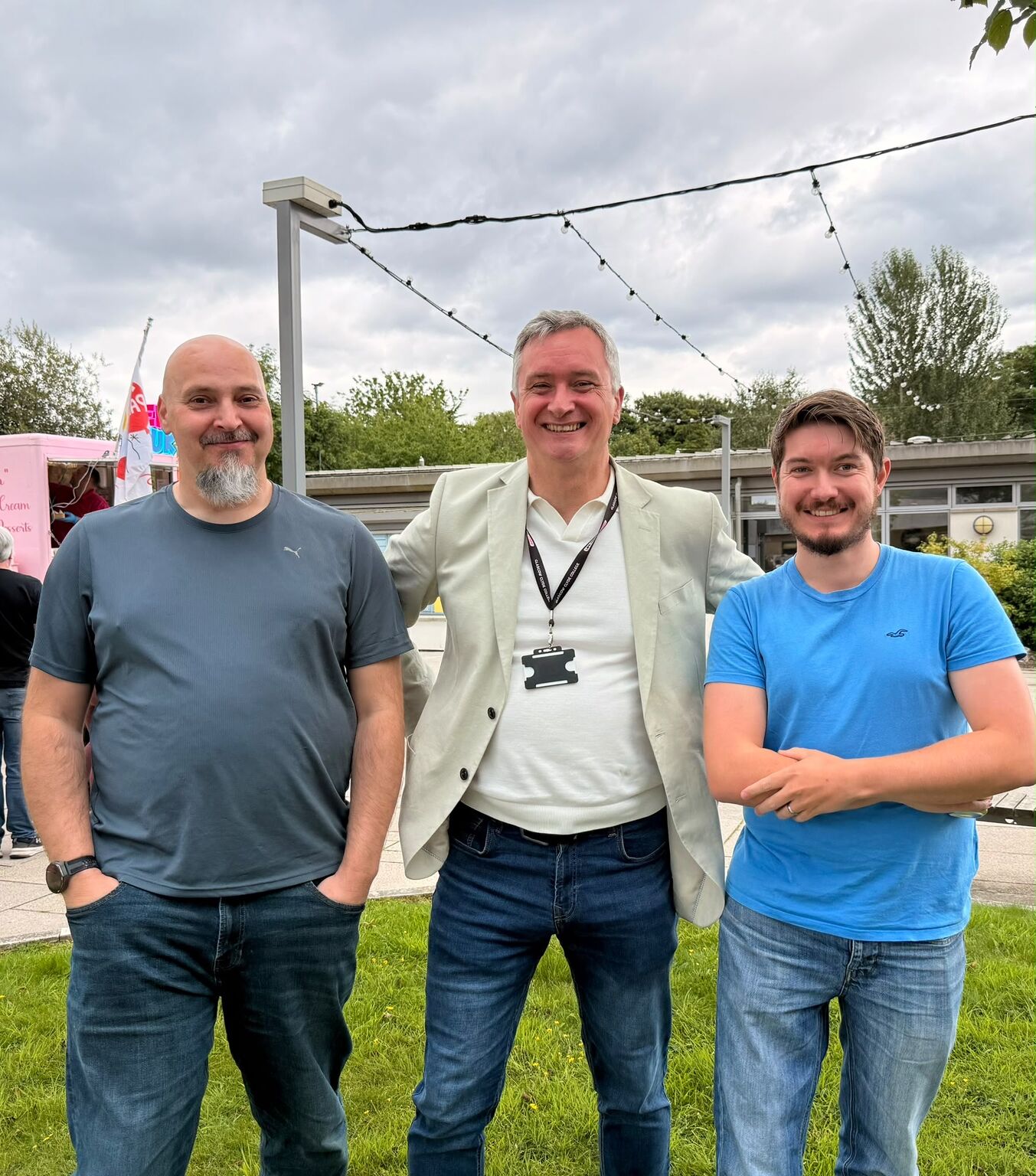 Staff outside at staff barbecue