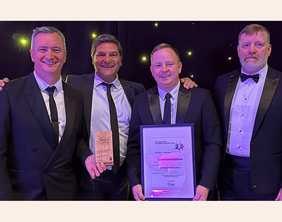 Glasgow Clyde College staff with awards