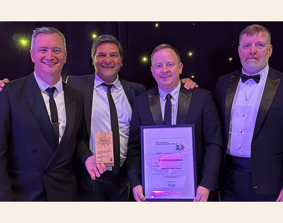 Glasgow Clyde College staff with awards